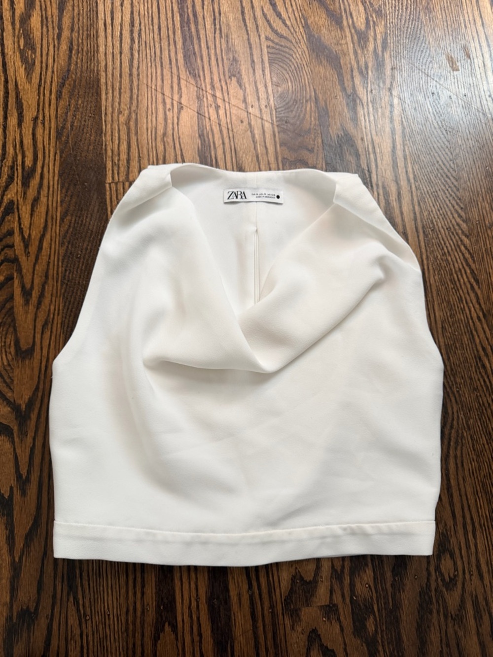 Zara Ivory Cowl Neck Sleeveless Camisole